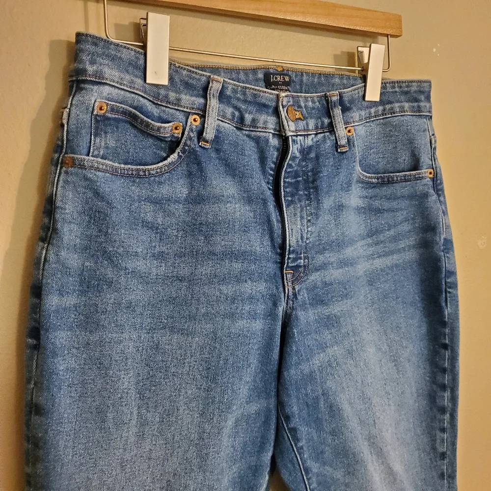 J.CREW Factory Curvy Essential Straight High-Rise Raw Hem Denim Jeans Women's 30